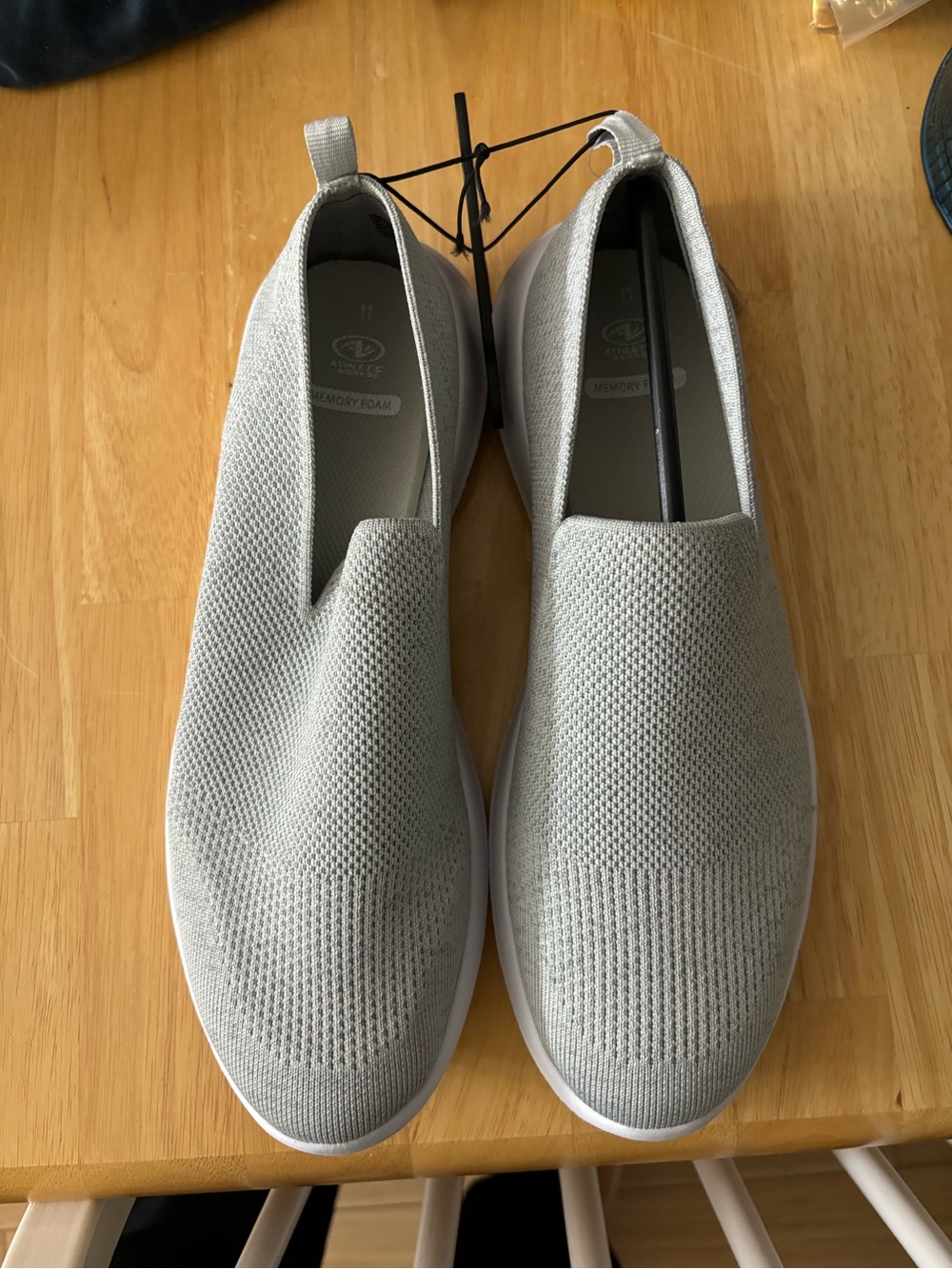 Athletic Works Women’s Slip-On Knit Loafers - Light Gray
